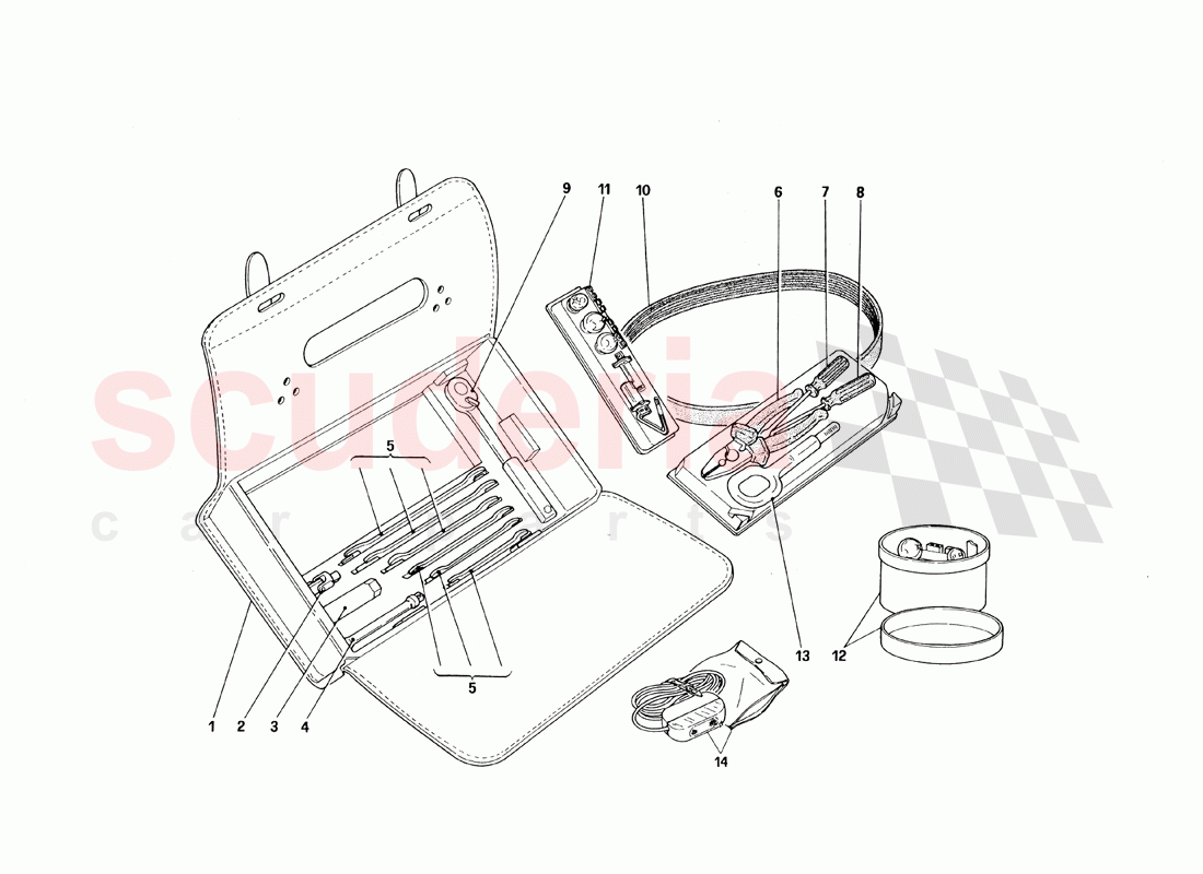 Equipment - Horizontal Bag of Ferrari Ferrari 348 TS (1993)