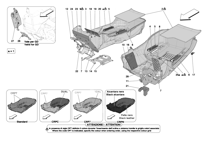 PASSENGER COMPARTMENT MATS of Ferrari Ferrari 12Cilindri Spider
