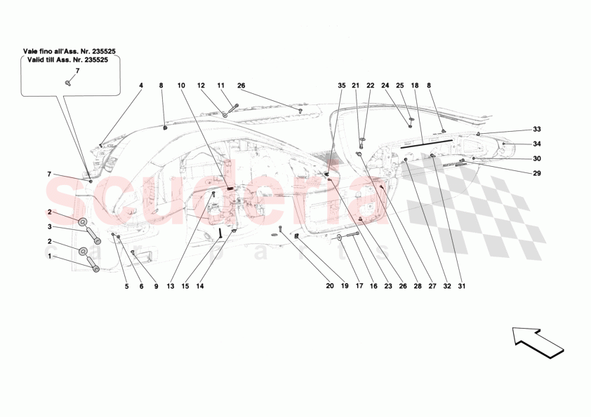 DASHBOARD - FASTENERS of Ferrari Ferrari 12Cilindri Spider