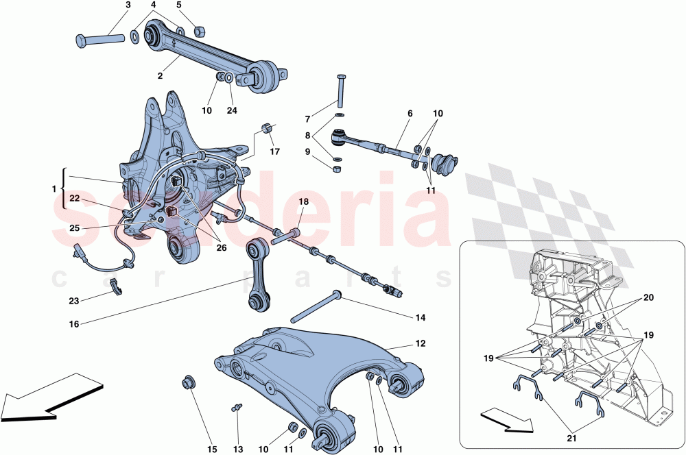 REAR SUSPENSION - ARMS of Ferrari Ferrari 488 GTB
