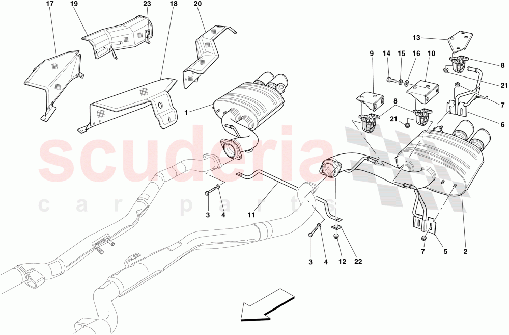 REAR EXHAUST SYSTEM of Ferrari Ferrari 599 GTO
