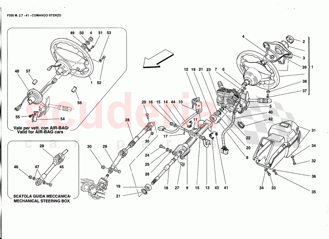 STEERING COLUMN of Ferrari Ferrari 355 (2.7 Motronic)