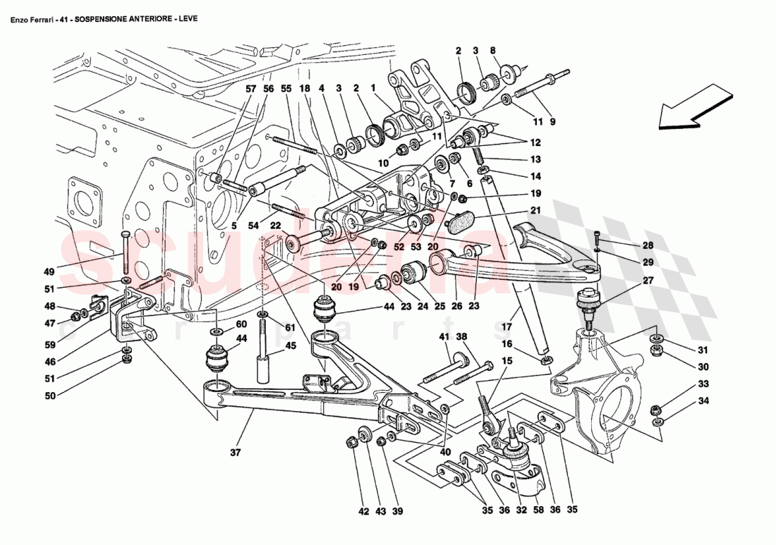 FRONT SUSPENSION - WISHBONES of Ferrari Ferrari Enzo