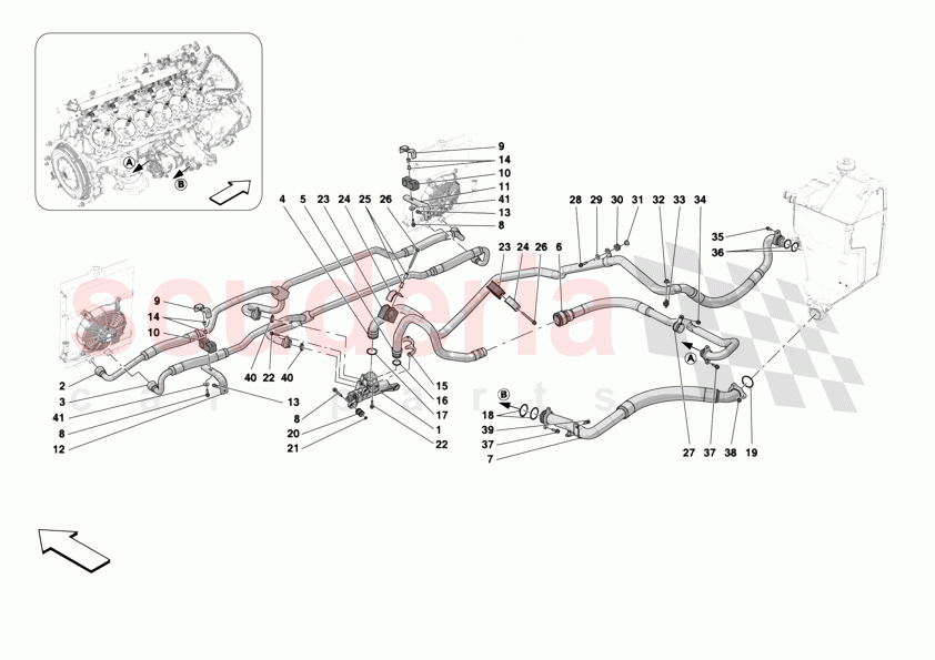 OIL PIPES AND ENGINE OIL LEVEL SENSOR of Ferrari Ferrari 12Cilindri Spider