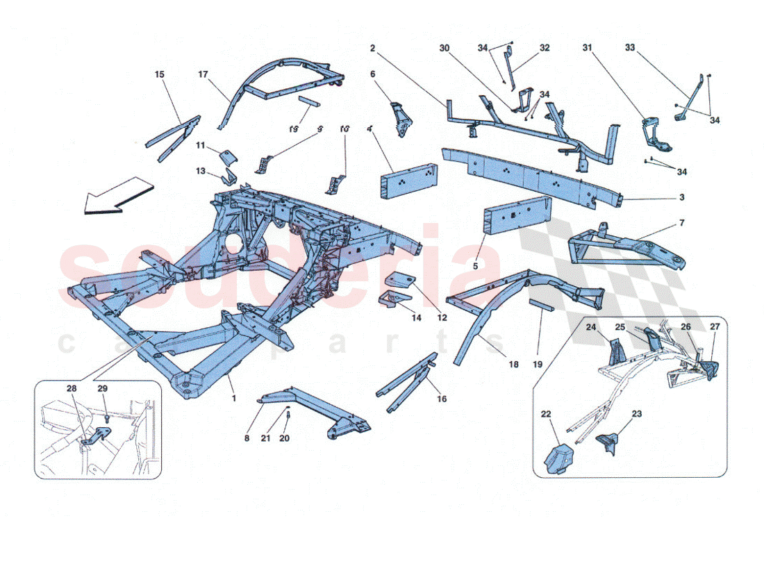 Frame - Structure Elements Rear of Ferrari Ferrari 458 Challenge