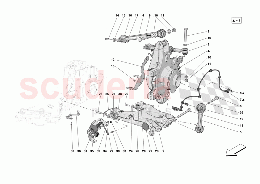 REAR SUSPENSION - ARMS of Ferrari Ferrari 12Cilindri Spider