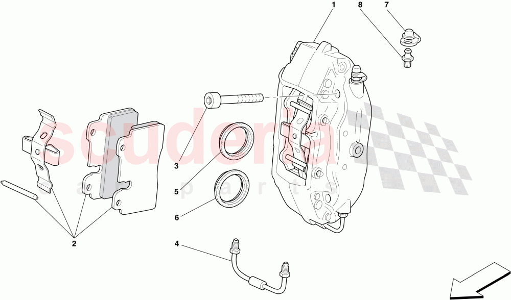 REAR BRAKE CALLIPER of Ferrari Ferrari 612 Scaglietti