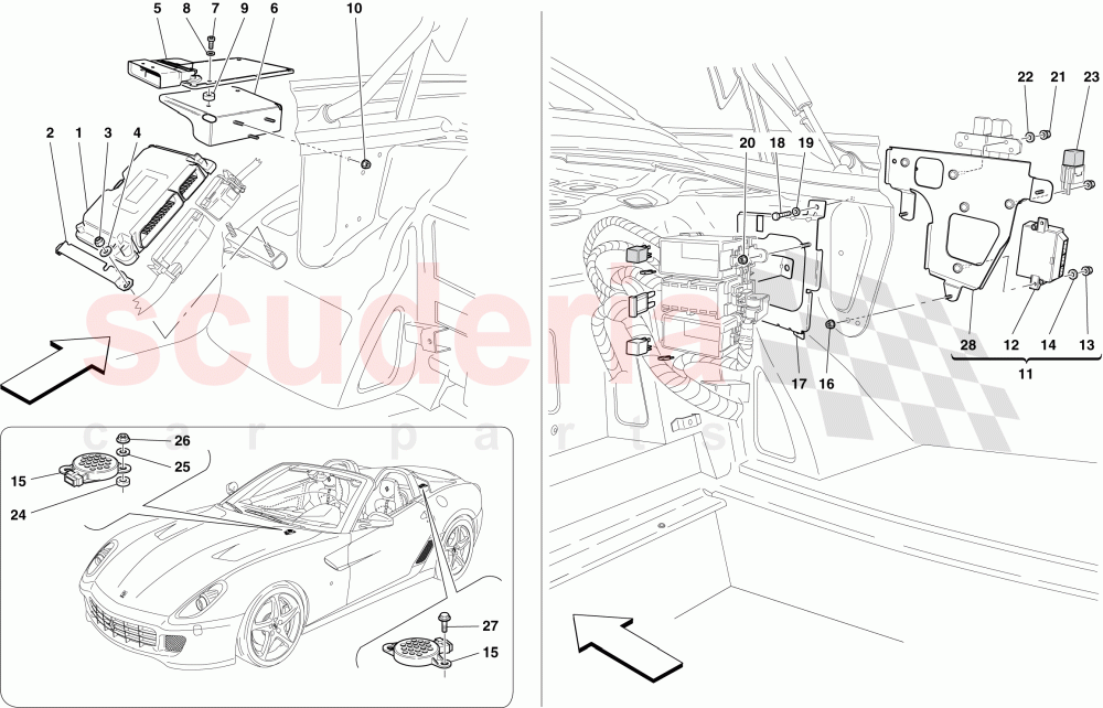 LUGGAGE COMPARTMENT ECUs of Ferrari Ferrari 599 SA Aperta