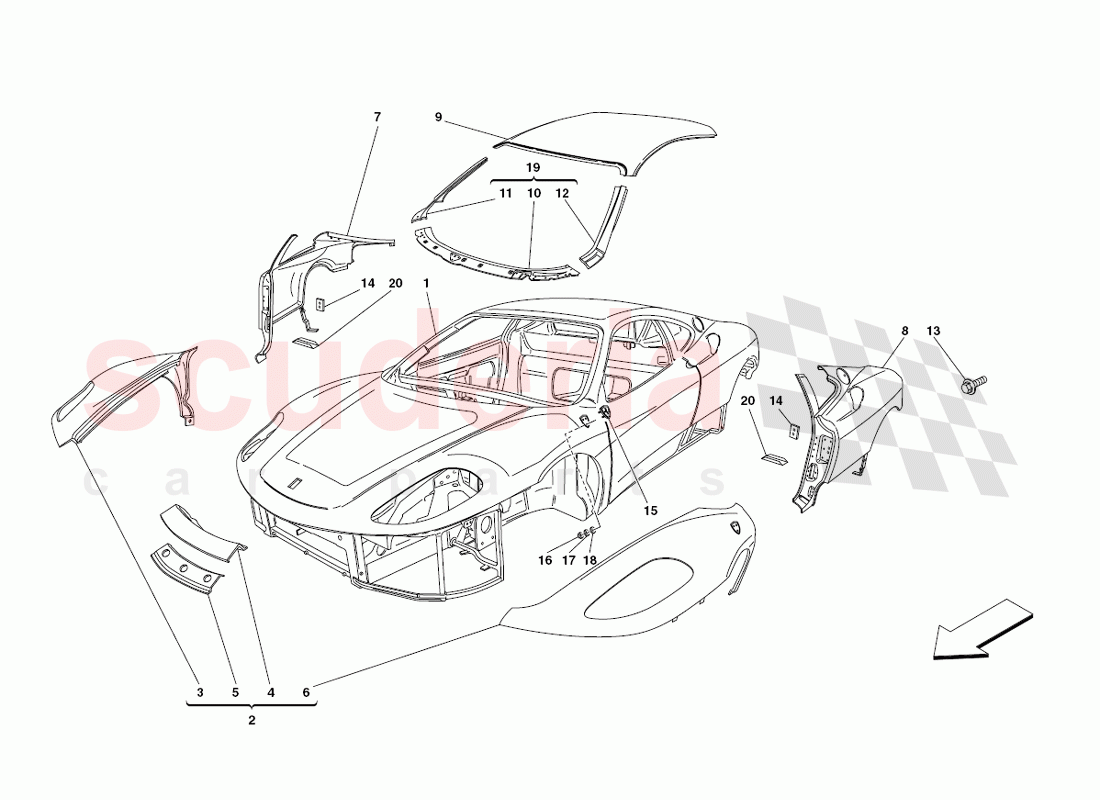 Body - Outer Trims of Ferrari Ferrari 430 Challenge (2006)