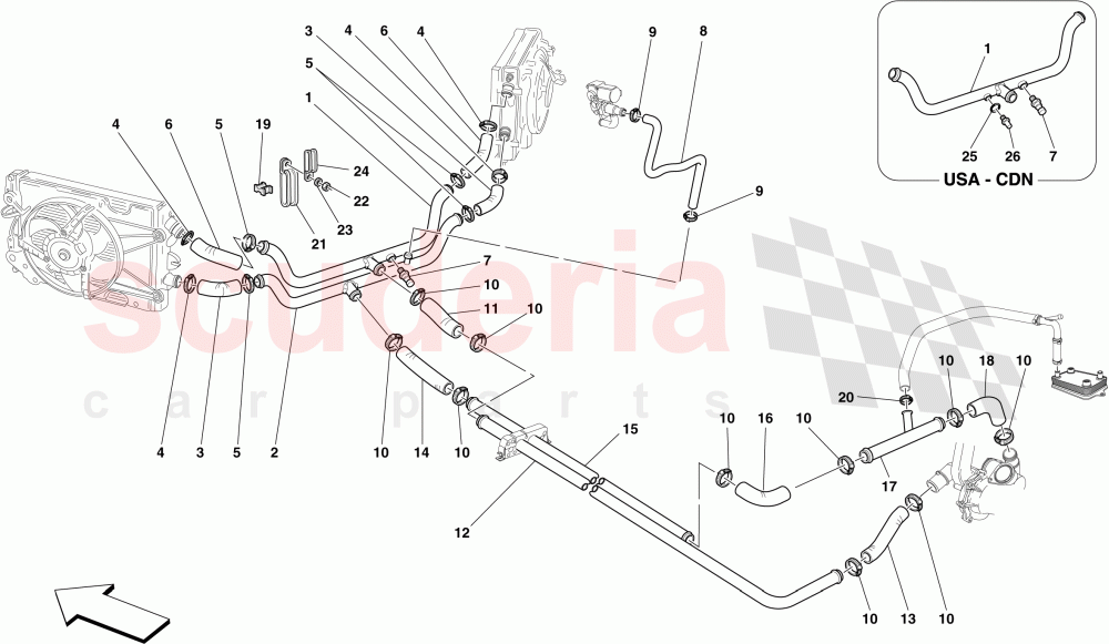 COOLING SYSTEM of Ferrari Ferrari 430 Scuderia Spider 16M