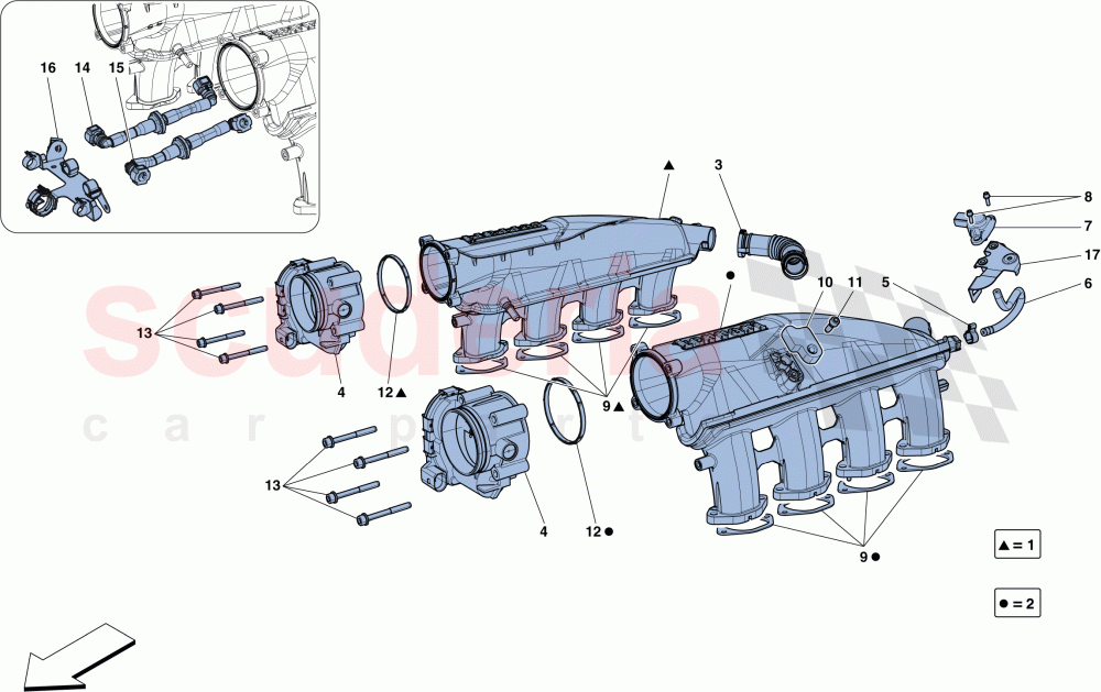 INTAKE MANIFOLD of Ferrari Ferrari GTC4Lusso T