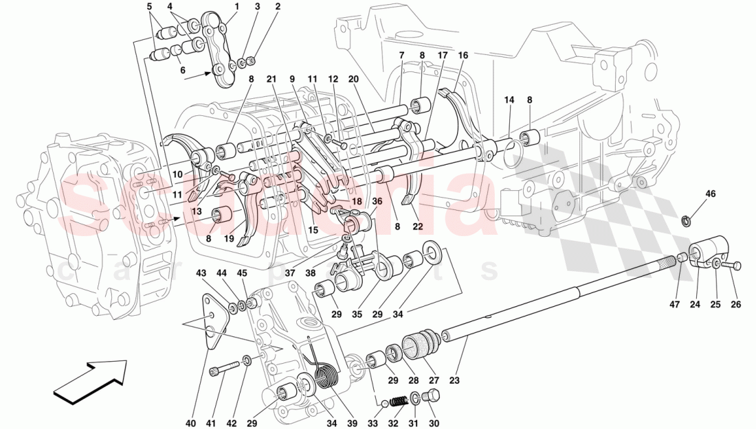 INNER GEARBOX CONTROLS of Ferrari Ferrari F50