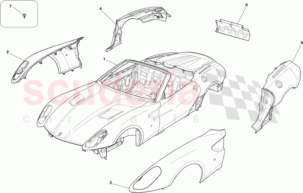 BODYSHELL - EXTERNAL TRIM of Ferrari Ferrari 599 SA Aperta