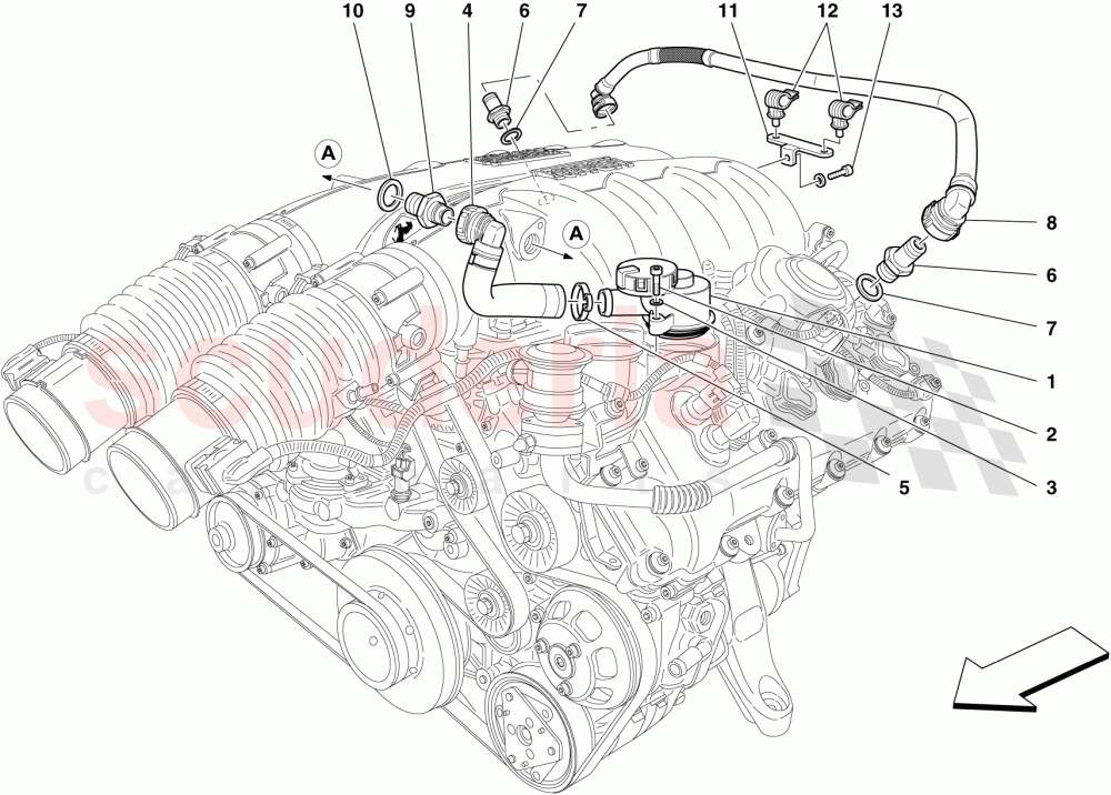 VAPOUR OIL RECOVERY SYSTEM of Ferrari Ferrari California (2012-2014)