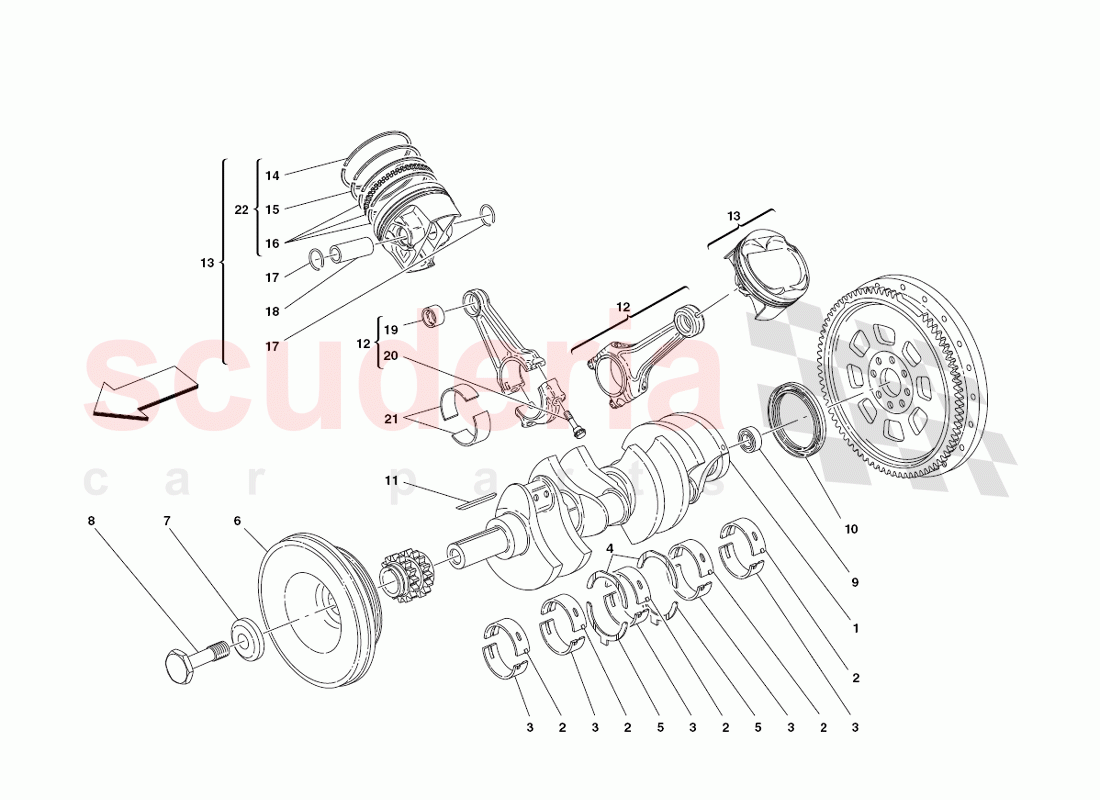 Crankshaft, Conrods And Pistons of Ferrari Ferrari 430 Challenge (2006)
