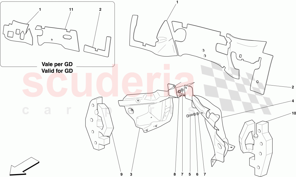 ENGINE COMPARTMENT FIREWALL INSULATION of Ferrari Ferrari 599 SA Aperta