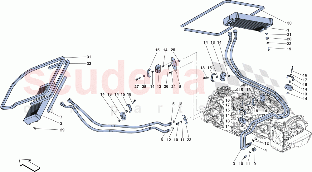 GEARBOX OIL COOLING SYSTEM of Ferrari Ferrari LaFerrari Aperta