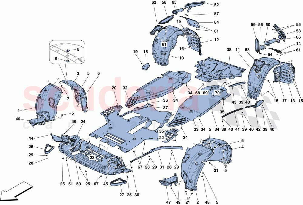 FLAT UNDERTRAY AND WHEELHOUSES of Ferrari Ferrari 812 Superfast/GTS