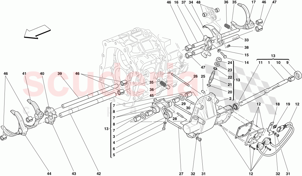 INTERNAL GEARBOX CONTROLS -Applicable for F1- of Ferrari Ferrari 612 Sessanta