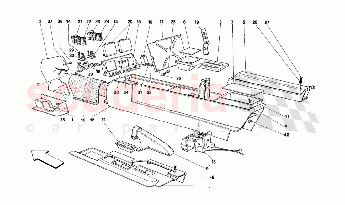 Central tunnel -Valid for USA- of Ferrari Ferrari 512 TR