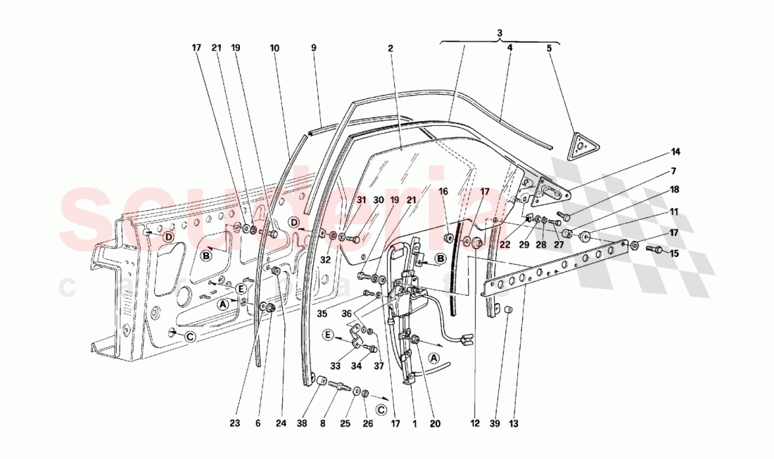 Door - Power window of Ferrari Ferrari 512 TR