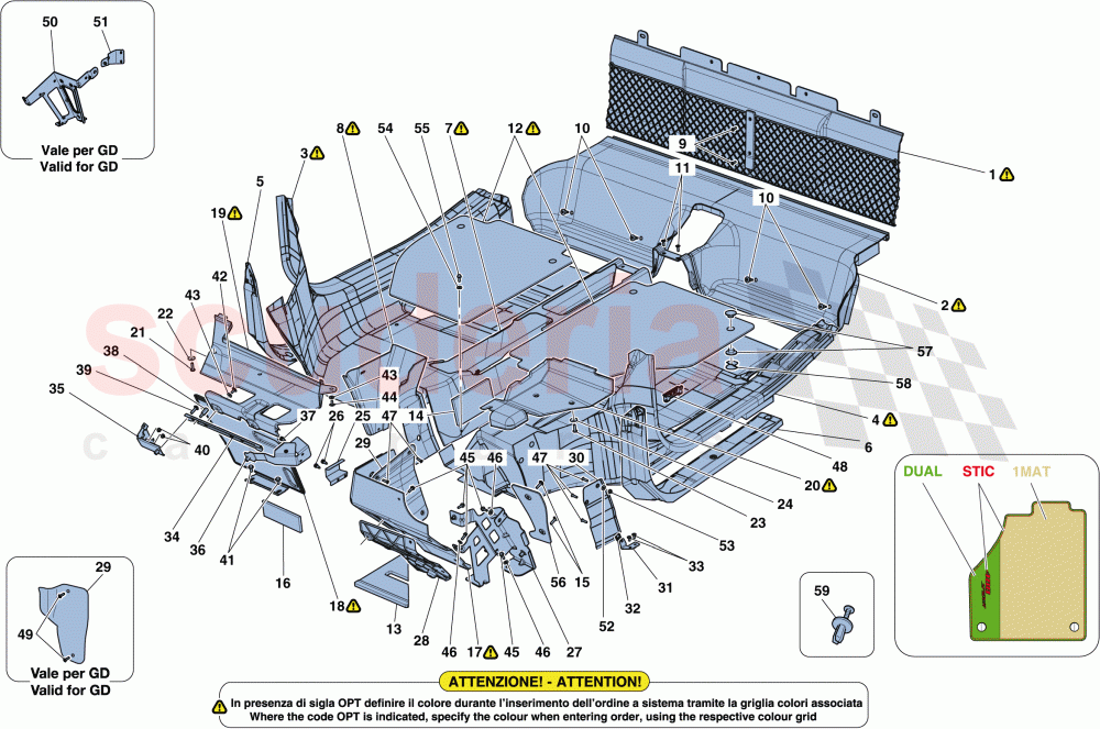 PASSENGER COMPARTMENT MATS of Ferrari Ferrari 488 Spider