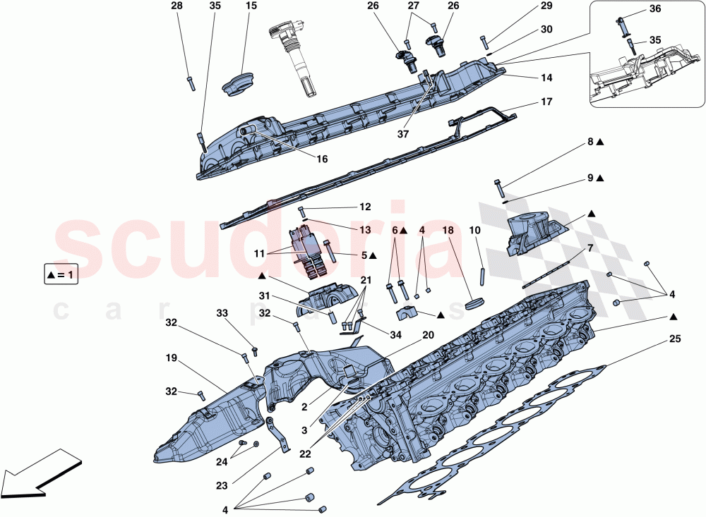RIGHT HAND CYLINDER HEAD of Ferrari Ferrari 812 Superfast/GTS