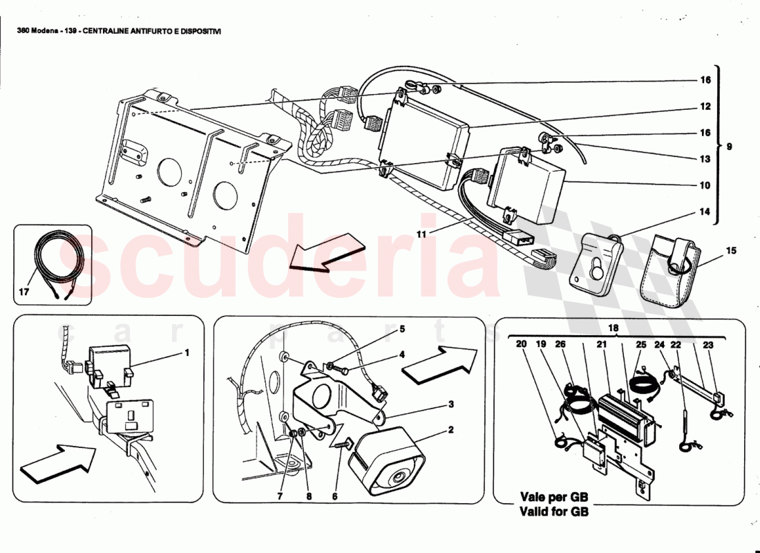 ANTI-THEFT ELECTRICAL BOARDS AND DEVICES of Ferrari Ferrari 360 Modena