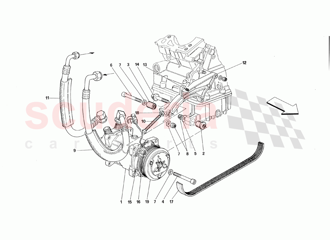 Air Conditioning Compressor of Ferrari Ferrari 348 TS (1993)