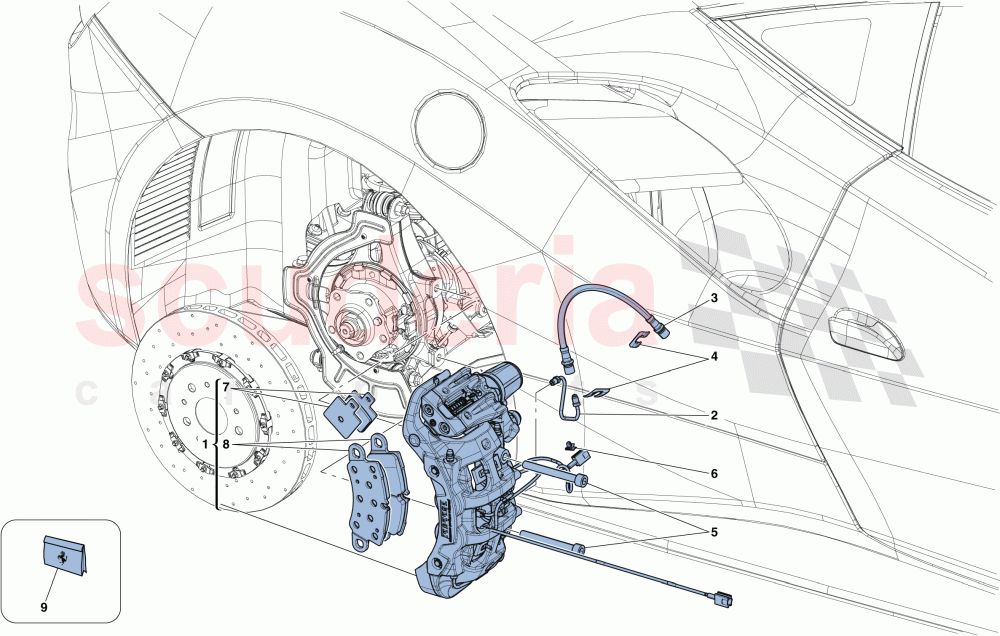 REAR BRAKE CALLIPERS of Ferrari Ferrari 488 GTB