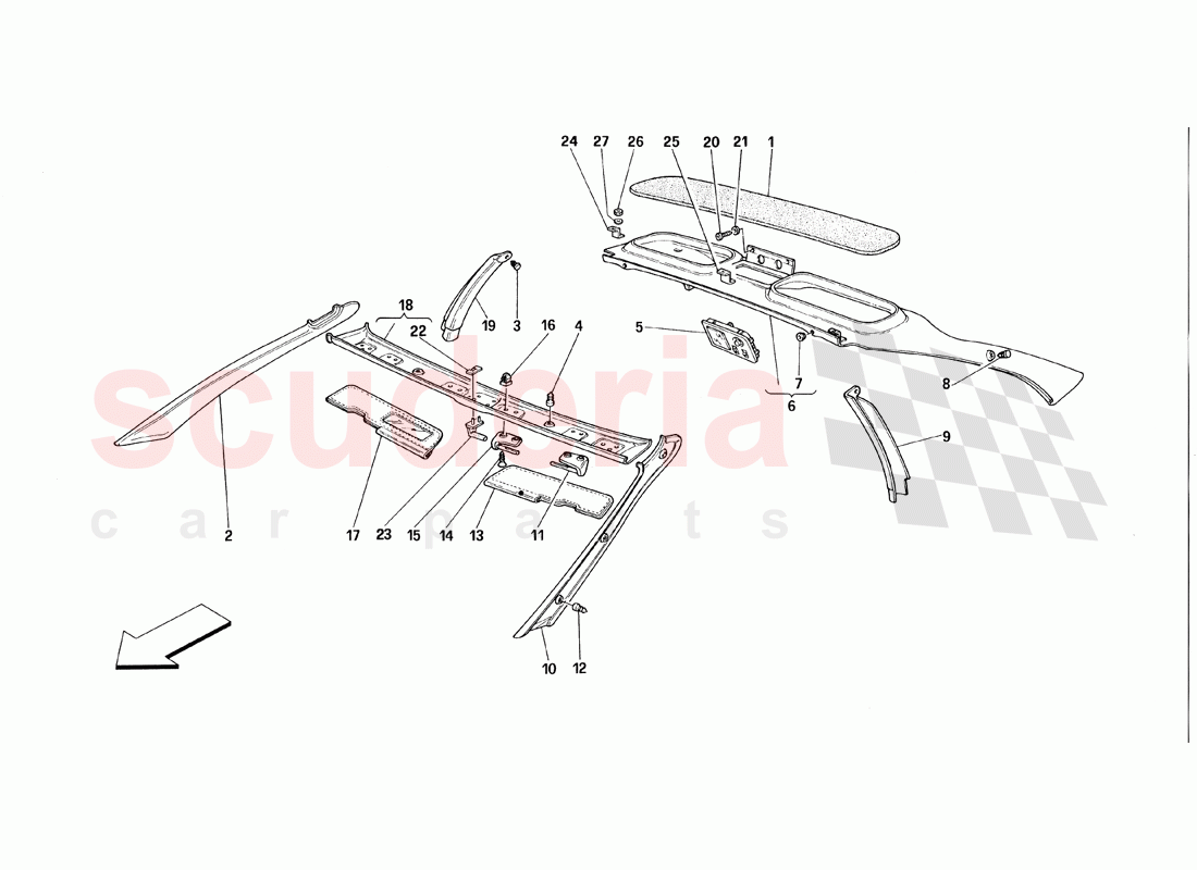 Roof Trims - Valid for TS of Ferrari Ferrari 348 TS (1993)
