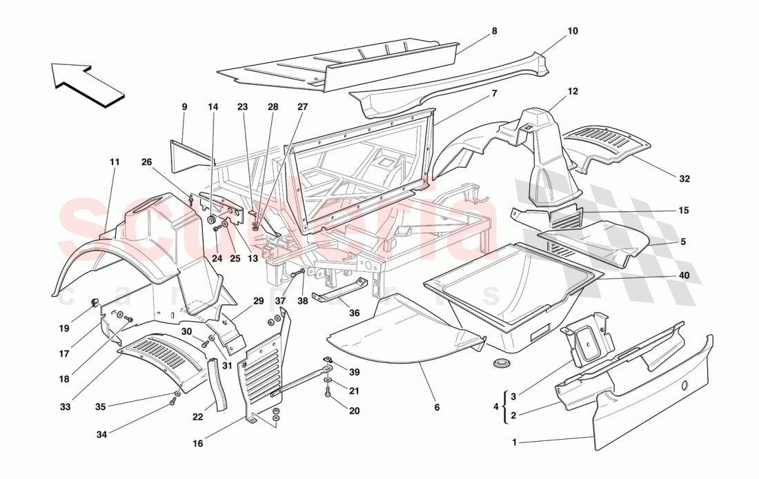 REAR STRUCTURES AND COMPONENTS of Ferrari Ferrari 550 Maranello