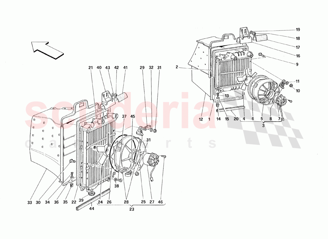 Cooling System Radiators of Ferrari Ferrari 348 TB (1993)
