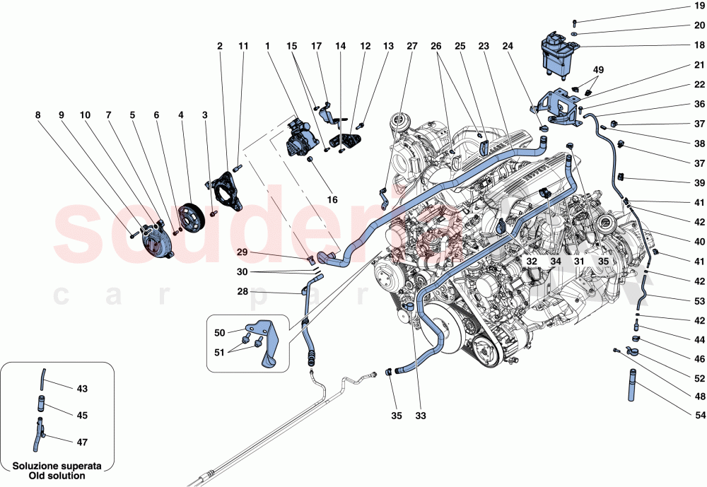 POWER STEERING PUMP AND RESERVOIR of Ferrari Ferrari 488 GTB