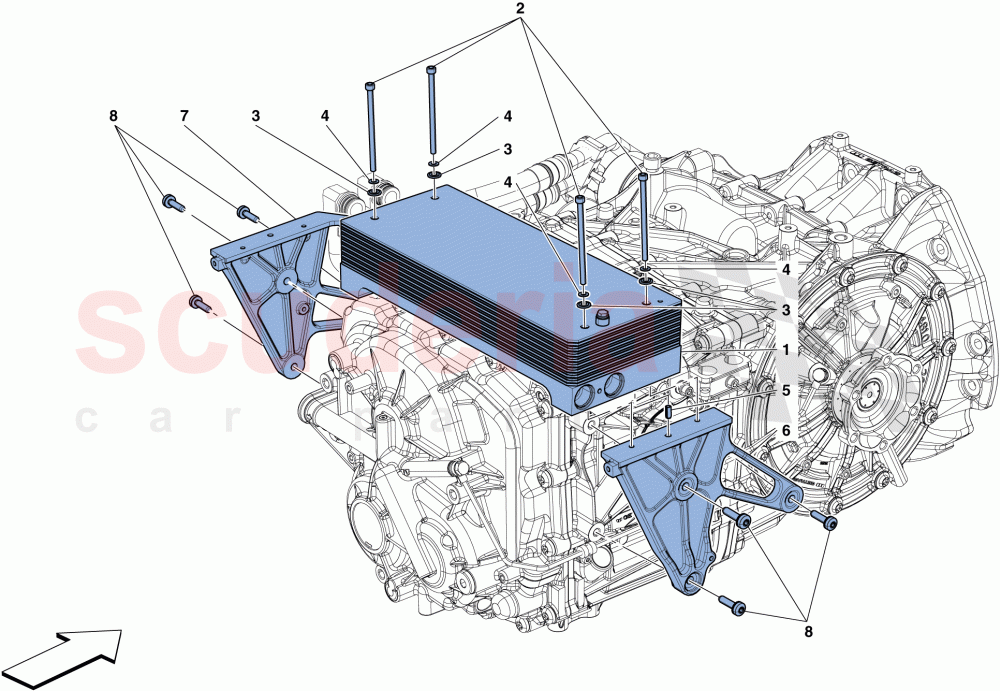 GEARBOX OIL COOLING RADIATORS of Ferrari Ferrari 488 GTB