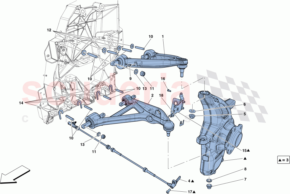 FRONT SUSPENSION - ARMS of Ferrari Ferrari 812 Superfast/GTS