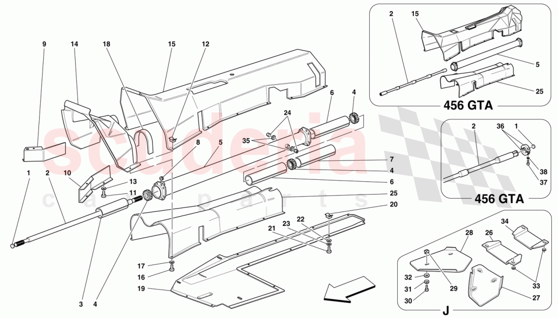 ENGINE CONNECTION TUBE - GEARBOX AND INSULATION of Ferrari Ferrari 456 GT/GTA