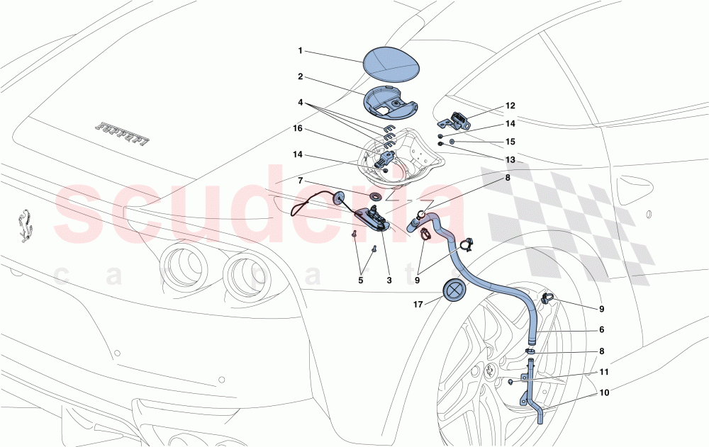 FUEL FILLER FLAP AND CONTROLS of Ferrari Ferrari 812 Superfast/GTS