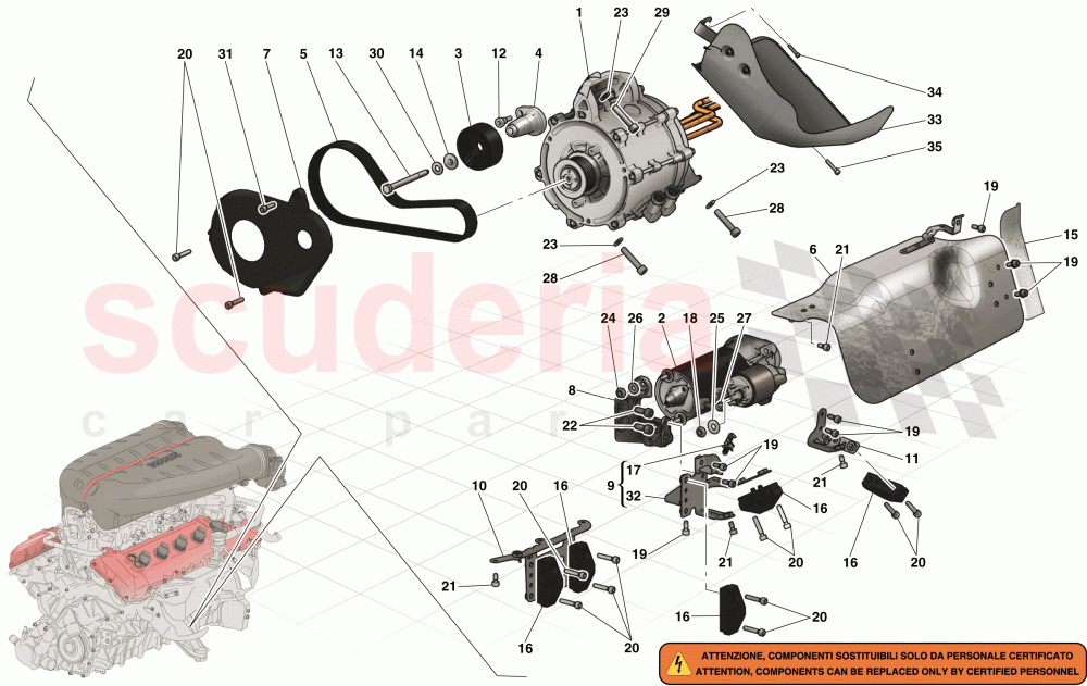 STARTER MOTOR AND ELECTRIC MOTOR 2 of Ferrari Ferrari LaFerrari
