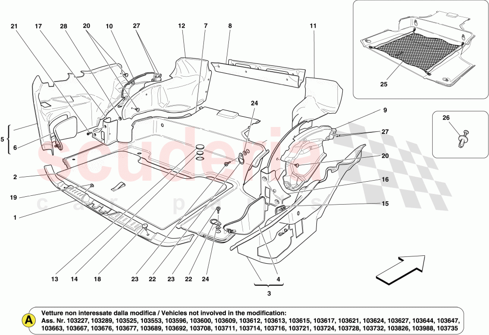 LUGGAGE COMPARTMENT MATS of Ferrari Ferrari California (2012-2014)