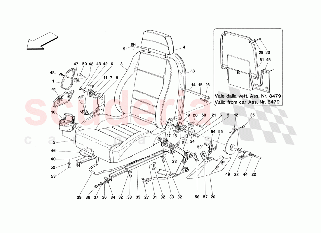 SeaTS and Safety Belts -Valid for Cars With Passive Safety Belts - Valid From Car Ass. Nr. 5299 of Ferrari Ferrari 348 TS (1993)