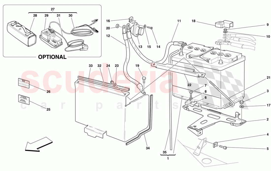 BATTERY of Ferrari Ferrari 550 Barchetta