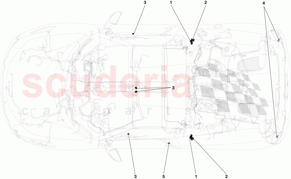 VARIOUS FASTENINGS FOR THE ELECTRICAL SYSTEM of Ferrari Ferrari 458 Spider