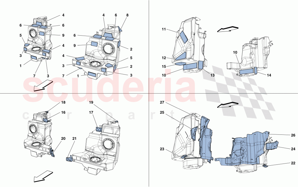FUEL TANKS - FASTENERS AND GUARDS of Ferrari Ferrari 488 GTB