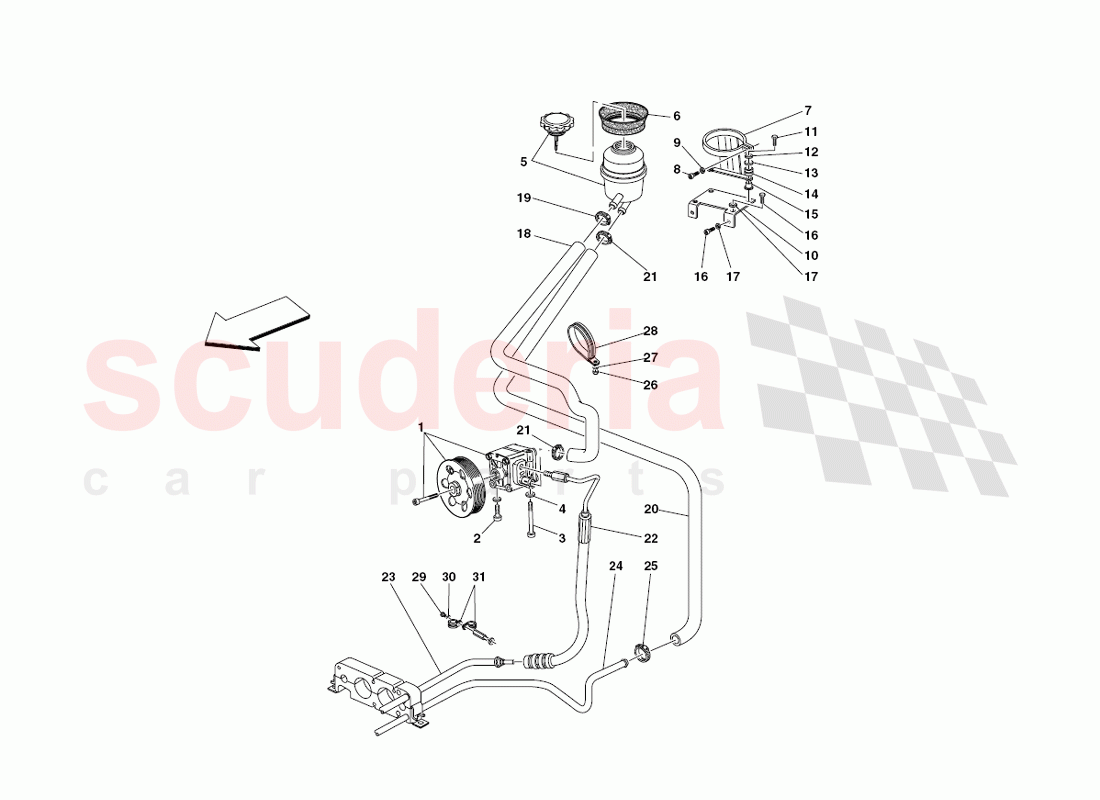 Hydraulic Steering Pump and Tank of Ferrari Ferrari 430 Challenge (2006)