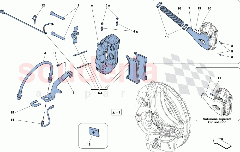 REAR BRAKE CALLIPERS of Ferrari Ferrari F12 Berlinetta
