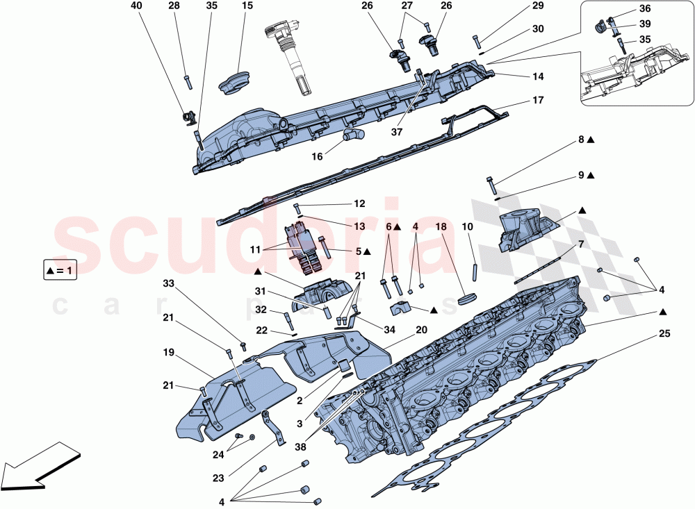 RIGHT HAND CYLINDER HEAD of Ferrari Ferrari F12 TDF
