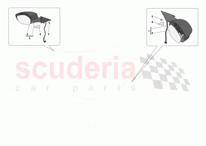 EXTERNAL REAR VIEW MIRRORS of Ferrari Ferrari 12Cilindri