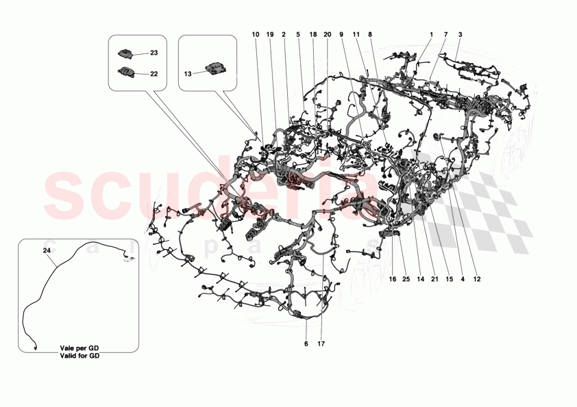 LOW VOLTAGE WIRING HARNESSES of Ferrari Ferrari 12Cilindri Spider