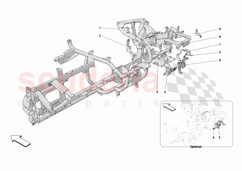DASHBOARD - SUBSTRUCTURE -Applicable for RHD- of Ferrari Ferrari 12Cilindri Spider